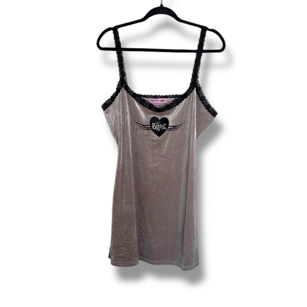 Dolls Kill x Bratz You Wish Silver Velvet Dress Mini Dress Size 1X/2X